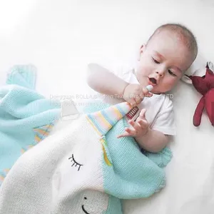 Hot Sale Home Style Flamingo and Unicorn Print Knitted Throw Blanket for Kids and Babies thumbnail-4