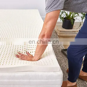2020 Amazon Hot Sale Home Textile Hypo-allergenic King Size Zipper 100 Natural Latex Mattress Toppers With Removable Cover thumbnail-2