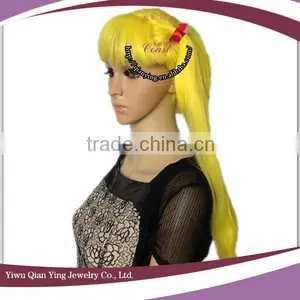 Two Long Braided Yellow Cheap Cosplay Wigs thumbnail-2