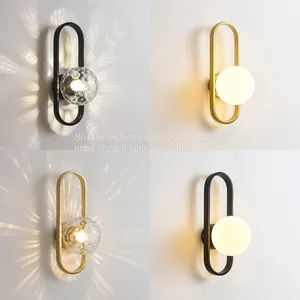 Wall Lamp Led Indoor Moon Wandlamp Bedroom Bedside Aisle Decor Wall Lights Black Gold Modern Home Lighting E27 thumbnail-1