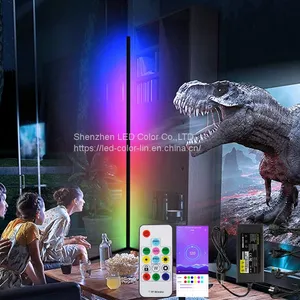 New Coming Rectangular Corner RGB Nordic Standing Led Light Floor Lamp for Rooms Modern thumbnail-1