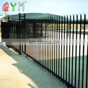 QYM Hot Sale Garden Powder Coated Steel Palisade Fence D Type thumbnail-2