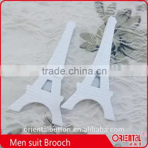 Fashion Decoration Eiffel Tower Press on Men's Metal Suit Brooch thumbnail-2