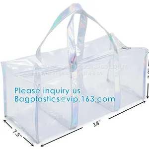 PVC Travel Makeup Toiletry Storage Bag, Large Capacity Tote Bag, Cosmetic Clothes Organizer Bag thumbnail-5