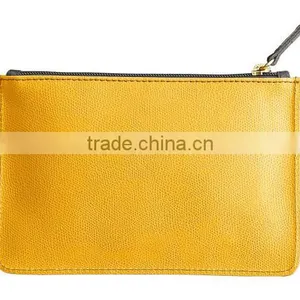 Saffiano Leather Bag Genuine Leather Zip Pouch Clutch Bag Simple Clutch Bag Travel Leather Pouch for Women thumbnail-6