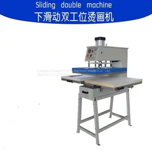 Pneumatic Double Position Slide Hot Stamping Machine 60*80 Clothing Hot Drilling LOGO Heat Transfer Press Machine thumbnail-1
