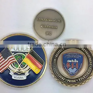 Three Custom Enamel Cheap Wholesale Friendly Challenge Coins thumbnail-1