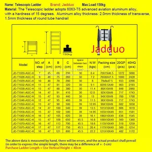 Single Telescopic Ladder With Hook+Anti-slip Cushion thumbnail-2