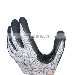 Factory Custom Logo HPPE Sandy Nitrile Coated Cut Resistant Level 5 Gardening Safety Working Gloves thumbnail-5