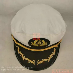 Flat White Navy Hat Cross-border Trade Captain Captain Cap Beach Yacht Party Anchor Sailor Hat Hat thumbnail-5