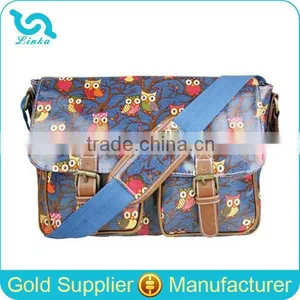 Wholesale Owl Pattern Oilcloth Bags Waterproof Shoulder Bag For Student thumbnail-1