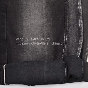 12oz 99% Cotton 1% Elastic Black Right Twill Jeans Denim Fabric 29/30 