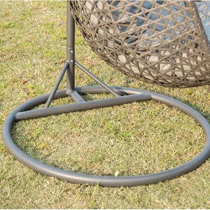 Durable Modern Outdoor Furniture Hanging Egg Swing Chair With Cushion PE Rattan Metal Frame Living Room Hotel Bedroom Courtyard thumbnail-4