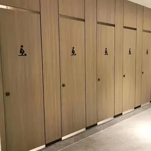 Customized Compact Laminate Anti Fire Waterproof HPL Toilet Cubicle Partition thumbnail-1