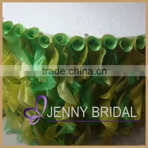 TS055F Hot Selling Banquet Taffeta and Organza Ruffled Table Skirt Quality Choice thumbnail-2