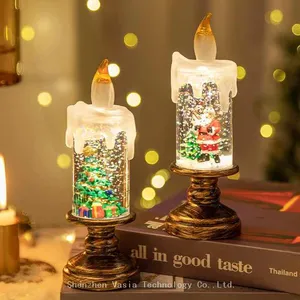 Crystal Ball Christmas Lights - LED Flameless Candle Decor With Snowfall for Wholesale Holiday Gifts Bulk Supplies thumbnail-1