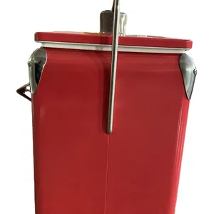 Portable 13L Mini Metal Cooler Box Stainless Steel Insulated Ice Cooler For Picnic Car Travel Small Beer Cool Box Custom Color thumbnail-2