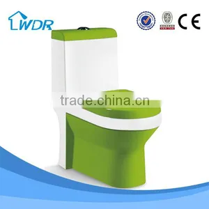 Chinese Manufacturer One Piece Ceramic Green Color Toilet W9070 thumbnail-1
