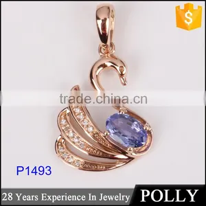 Newest Arrivaling High Quality Gold Swan Pendant With Tanzanite thumbnail-1