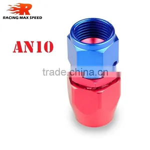 Aluminum Oil Cooler Fitting Straight Swivel Hose Ends Adapter Blue and Red 40-001-10 thumbnail-1