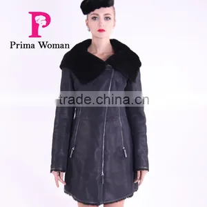 New Design Used Long Winter Women Coat With Medium Length Wool Fur thumbnail-1