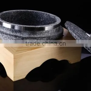 Stone Cooker Pot With Wood Frame Chinese Granite thumbnail-1