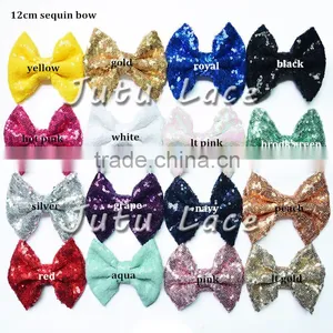 Hot Selling Big Sparkle Sequin Fabric Hair Bowknots Headband Accessory,bow for Clothes/clips/head Wraps thumbnail-6