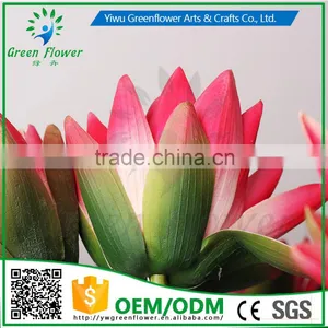 Greenflower 2016 Wholesale Real Touch Latex PU China Artificial Flowers Lotus Water Lily for Wedding Decoration thumbnail-3