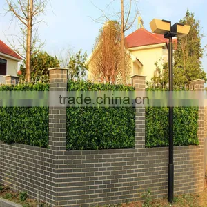 China Supplier Garden Decoration Green Plastic Artificial Leaf Fence thumbnail-1