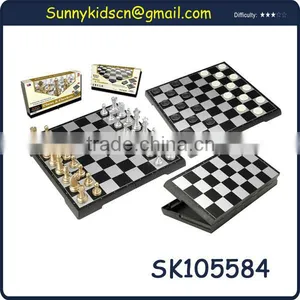 Classy Metal Chess Pieces Magnetic Chess Board for Folding thumbnail-1