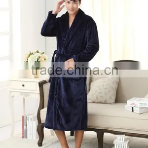 Bath Robe Female Night Gown Men Spa Flannel Bathrobe Unisex Pajamas Thick Long Sleeve Nightgown Sleepwear Kimono Womens Gowns thumbnail-2