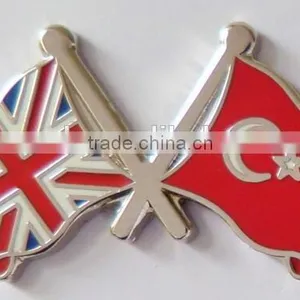 Fashion Cheapest National Cross Flag Lapel Custom Metal Enamel Pin Badge thumbnail-1
