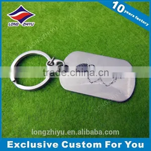 Stainless Steel Dog Tag Keychain Custom Shaped Metal Keychain thumbnail-1