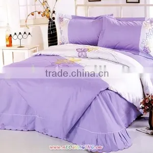 Purple Embroidery Bedding With Sheet Set For Girl Bedroom Quality Choice thumbnail-1