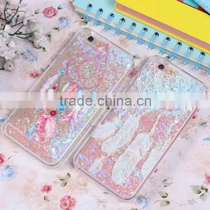 Beautiful Quicksand Phone Case Liquid Style Transparent Back in Colorful PC Case thumbnail-6