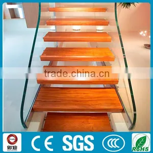 Fabulous Floating Staircase With Thick Glass Railing. thumbnail-1