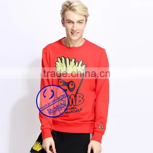 Wholesale Custom 100 Polyester Mens Printed Pullover Sweatshirt thumbnail-3