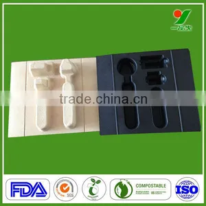 Recycled Material Unbleached Bagasse Pulp Tray Cosmetic Display Stand Paper Molded Pulp Packaging thumbnail-4