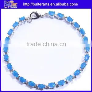 Fashion Hot Sell Women's Synthetic Fire Blue Opal Bracelet Jewelry thumbnail-1