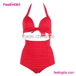 Red Fashion Sexy Young Girls Plus Sizes Swimsuit thumbnail-3