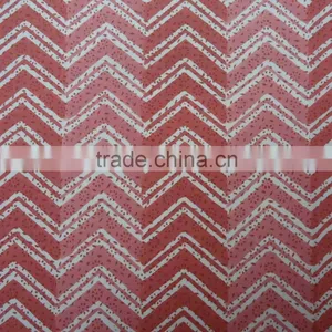 Chevron Pink Print Indian Hand Block Printed Cotton Tablecloth thumbnail-2