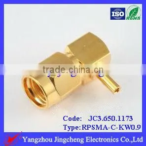RPSMA Male Right Angle Crimp for 0.4D Cable thumbnail-1