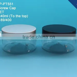 240ml Plastic PET Jar, 240g 8oz Clear PET Plastic Jar With Metal Cap thumbnail-1