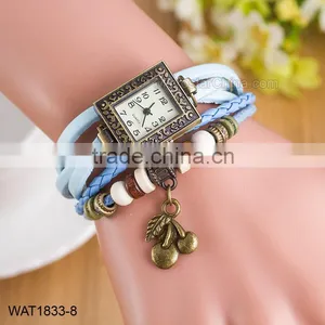 Promotional Vintage Fashion Leather Ladies Bracelet Wrist Watches thumbnail-1
