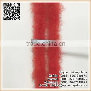 Artificial Select Good Quality Red Fluffy Feather Boa thumbnail-1