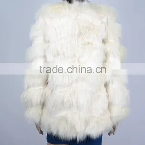 Fashion Rabbit Fox Fur Coat From China Women White Fox Fur Coats KZ150103 thumbnail-2