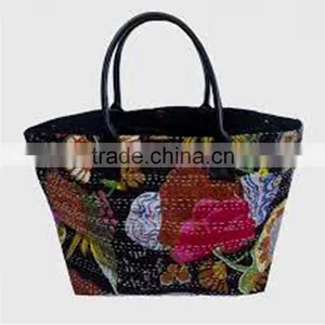 KANTHA FABRIC TOTE BAG, KANTHA QUILTED BAG,SHOULDER BAG thumbnail-1