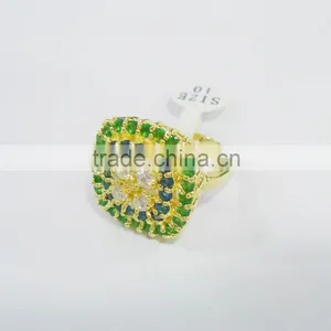 Color Zircon Stone Silver Ring thumbnail-1