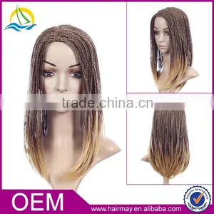 Blonde Kinky Twist Afro Braided Wig Lace Front African Box Micro Braid Wig thumbnail-1