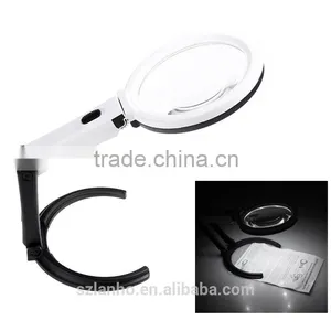 Medical 2X-5X Foldable 10 LED Lighted Magnifying Super-Bright Glass Lens Lamp Desk Reading Magnifier Foldable thumbnail-1